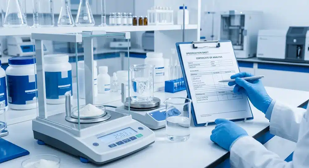 Laboratory evaluation of collagen peptide powder for supplement formulation