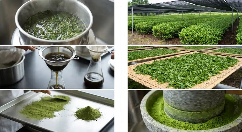 How green tea extract and matcha are produced