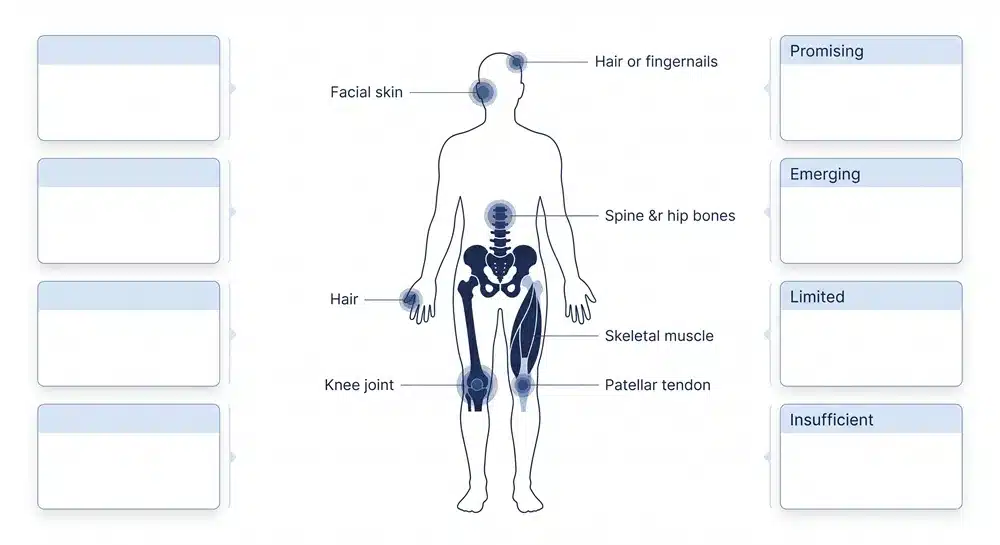 collagen peptides benefits evidence for skin joints bones muscle and tendons