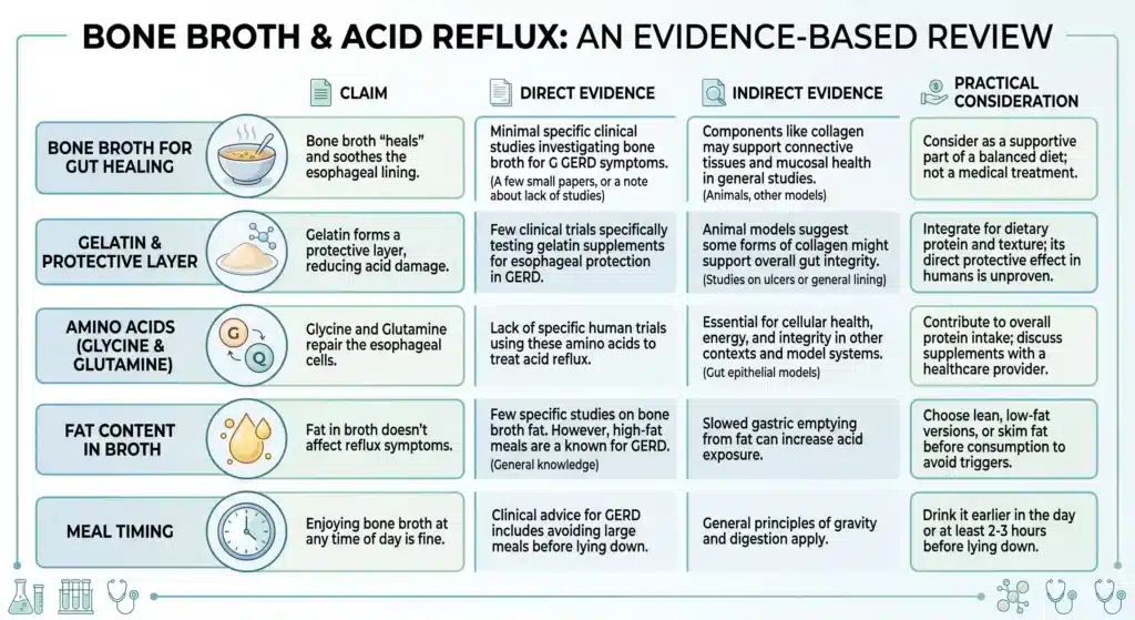 Bone broth for acid reflux evidence versus mechanism claims