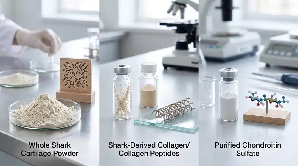 Shark cartilage powder versus shark collagen and chondroitin sulfate comparison
